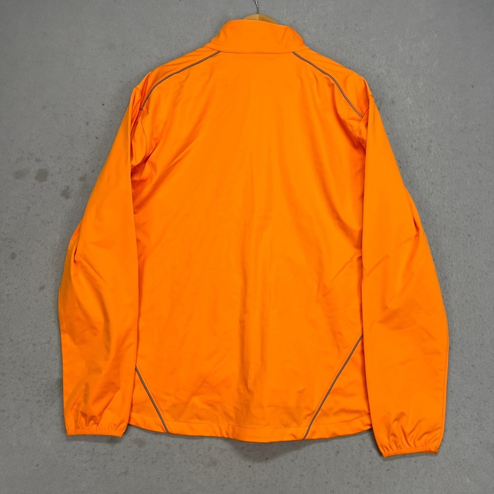 Clique Softshell Jacket Mens Large Orange Full Zip Reflective Piping NWT - Picture 2 of 8